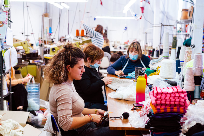 Women working in a sweater factory.