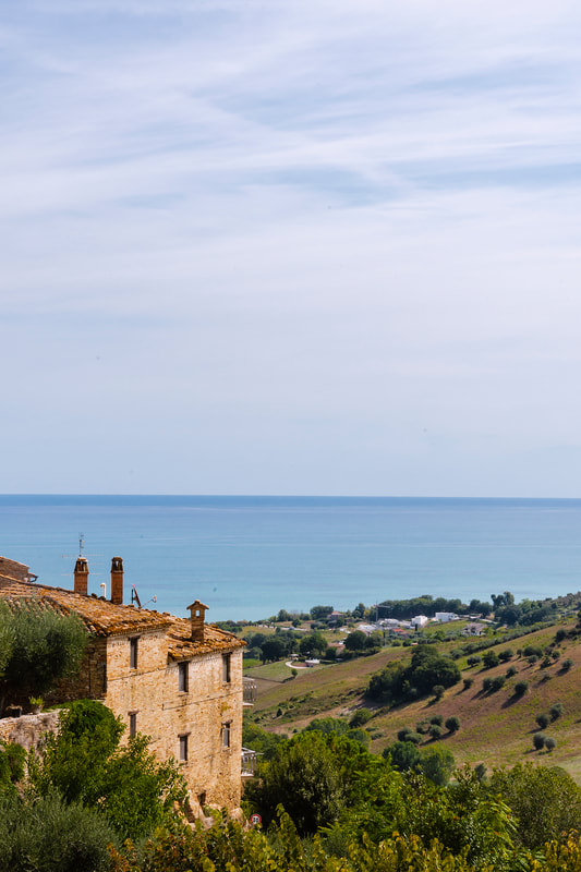 The view of the Adriatic coastline from the town of Campofilone.