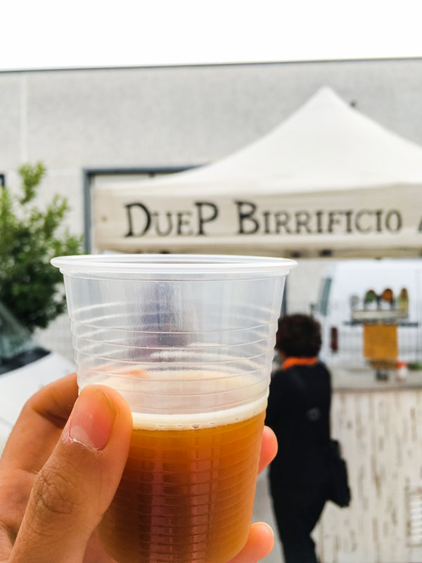Beer tasting at craft beer brewery Duep in Monte Urano Marche Italy.