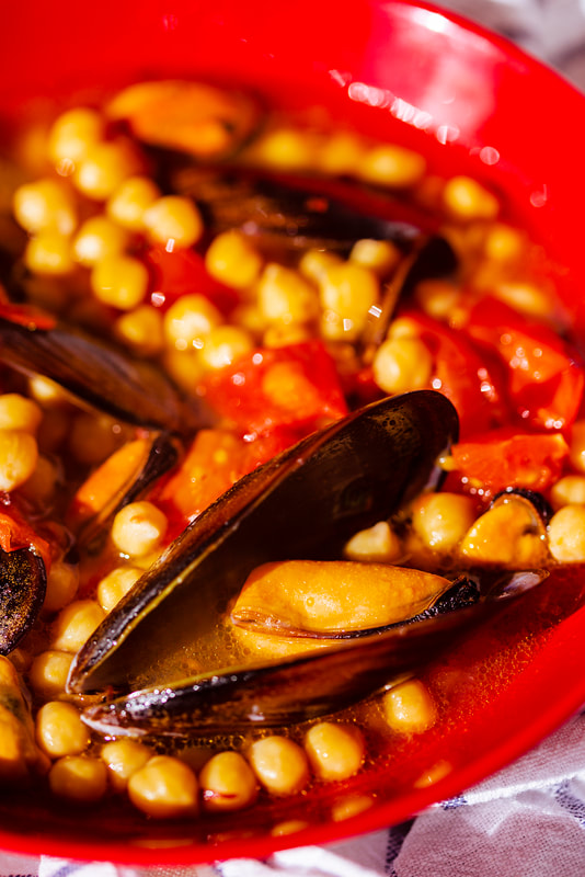 Mussel and chickpea stew.